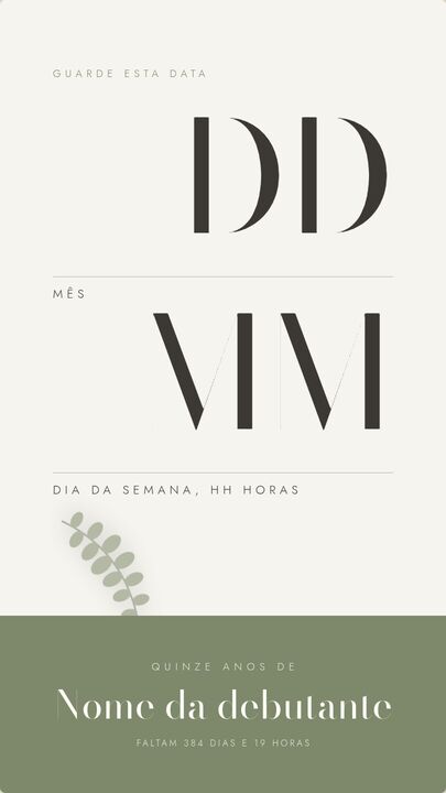 Capa do modelo Jardim: numerais grandes sobre papel claro e um bloco verde.